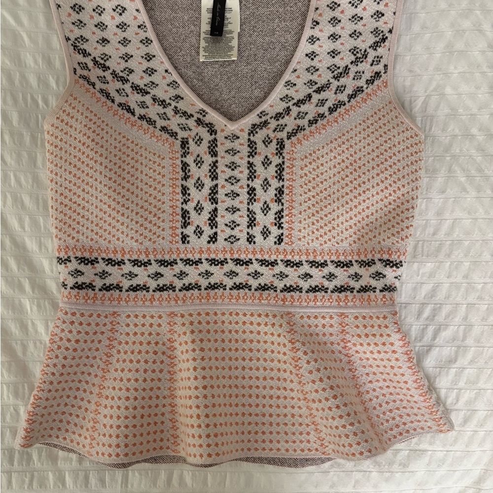 Women's Pink Patterned Sleeveless Top